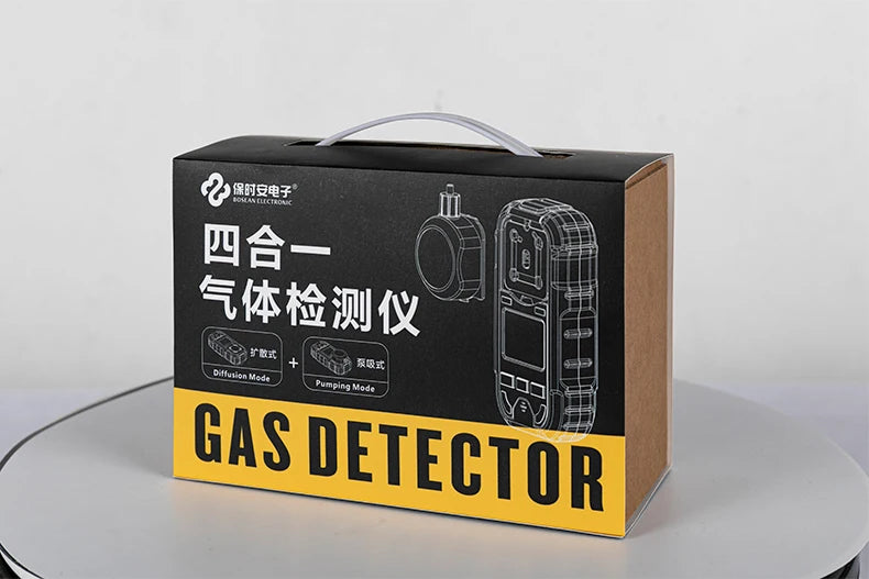 Bosean O2 H2S CO LEL 4 in 1 Oxygen Hydrogen Sulfide Carbon Monoxide Leak Detector Pump Multi Gas Detector Gas Meter