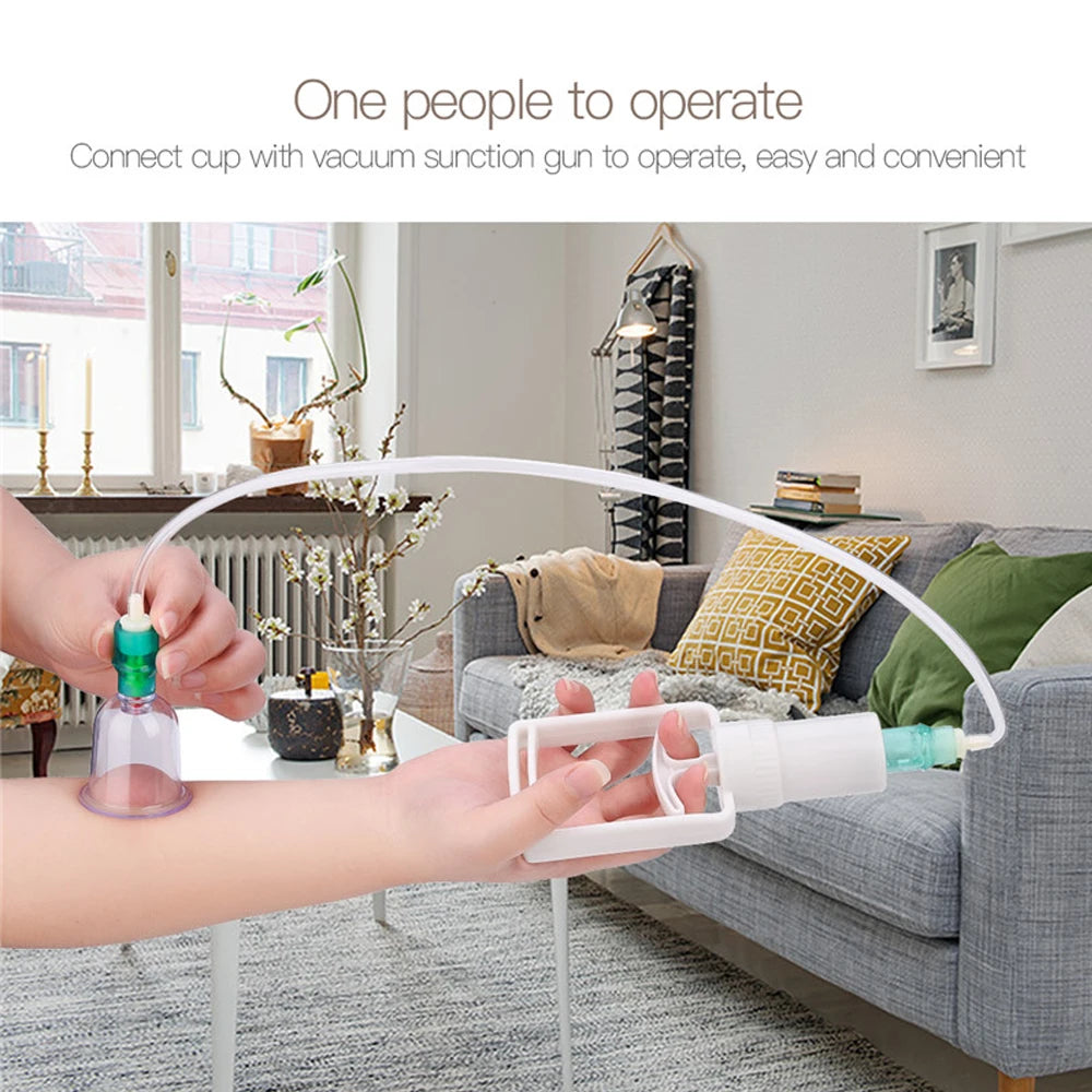Cupping Massage Cups Therapy Sets Hijama Chinese Acupoint with Vacuum Pump for Body Back Massage Pain Relief Physical Therapy