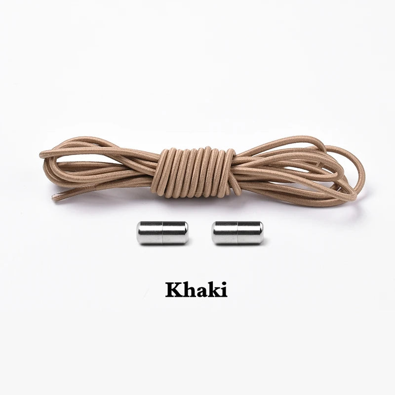 Elastic Laces Sneakers Round Shoelaces without ties Rubber No Tie Shoe laces Shoes Kids Adult Quick Shoe lace Rubber Bands