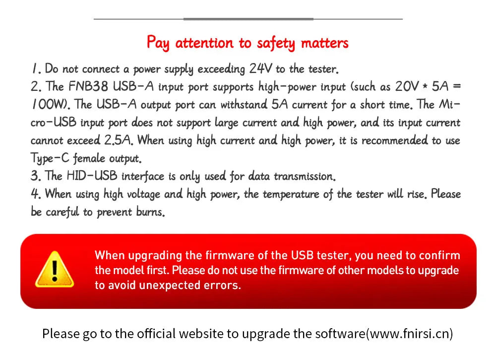 FNB38 Current And Voltage Meter USB Tester QC4+ PD3.0 2.0 PPS Fast Charging Protocol Capacity Test
