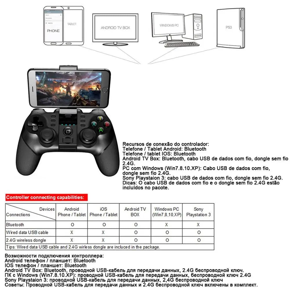 Control Gamepad PUBG Bluetooth USB For iPhone Android PC PS4 PS3 Playstation PS 4 3 Nintendo Switch Controller Mobile Game Pad