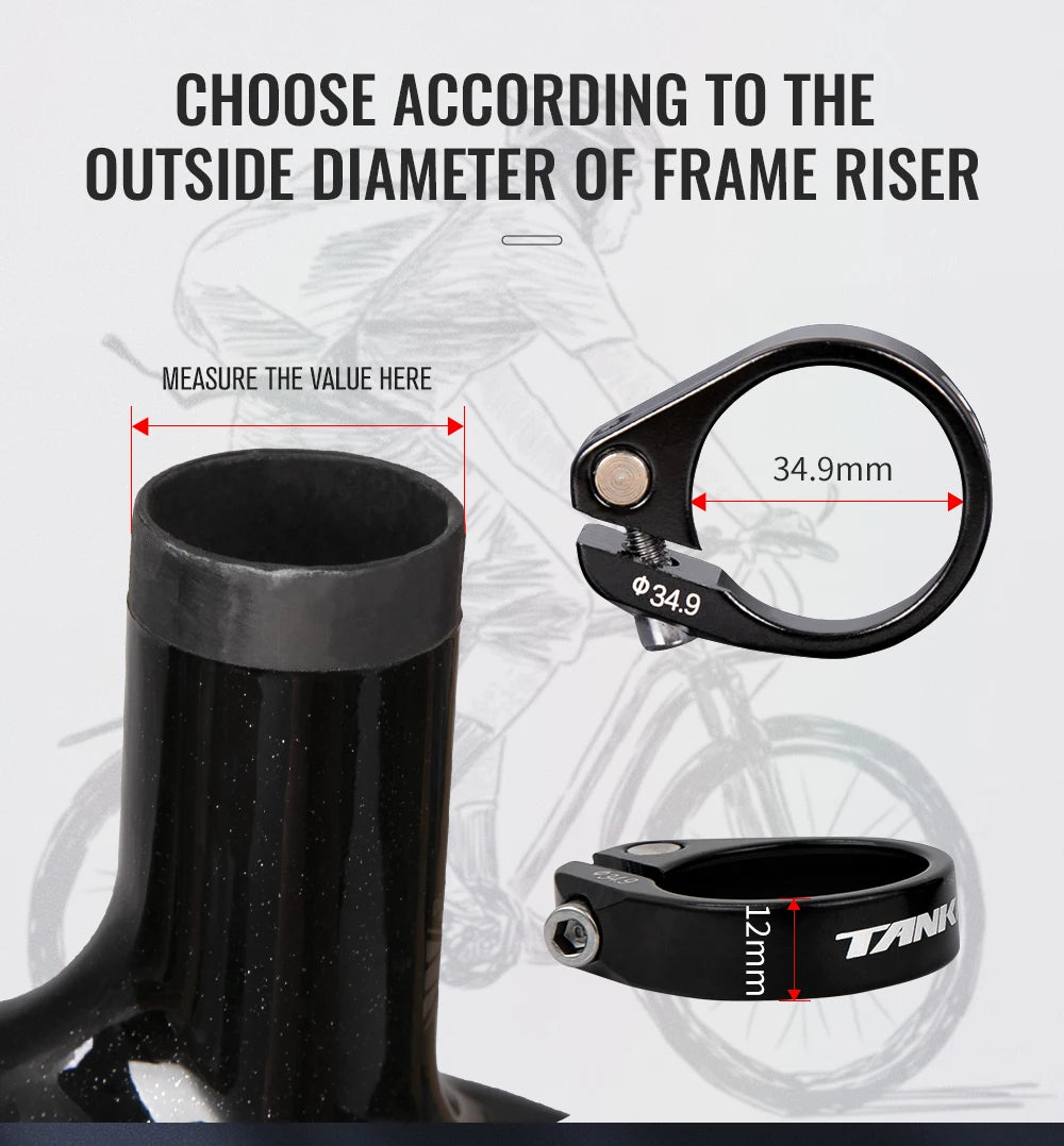 TANKE Seat Post Clamp MTB Road Bike 31.8 34.9mm Mountain Aluminum Alloy Ultralight Mountain Bicycle Seatpost Clamps Cycling Part