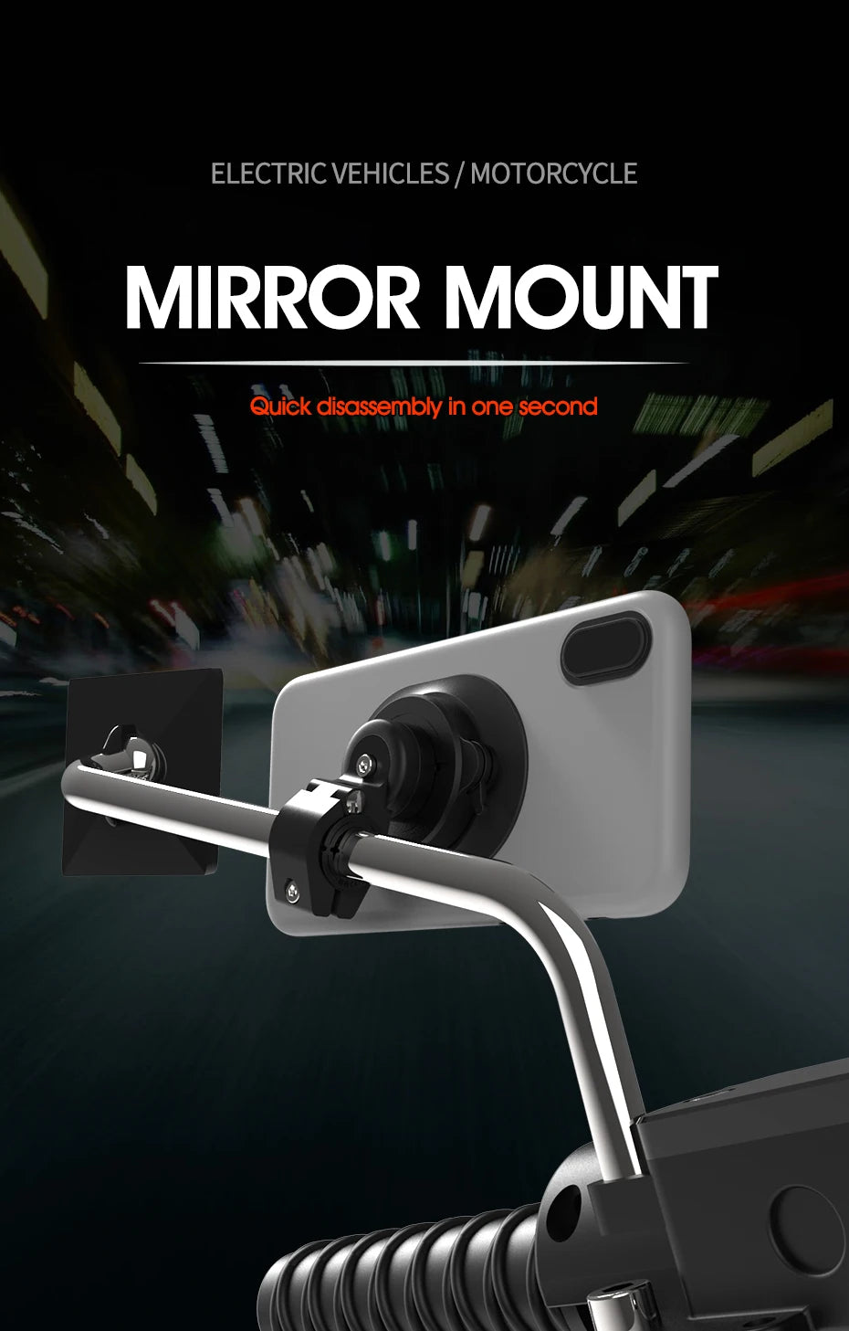 Electric Motorcycles Phone Holder Bike GPS Navigation Rearview Mirror Handlebar Mount Smartphone Aluminum Alloy Accessories Tool