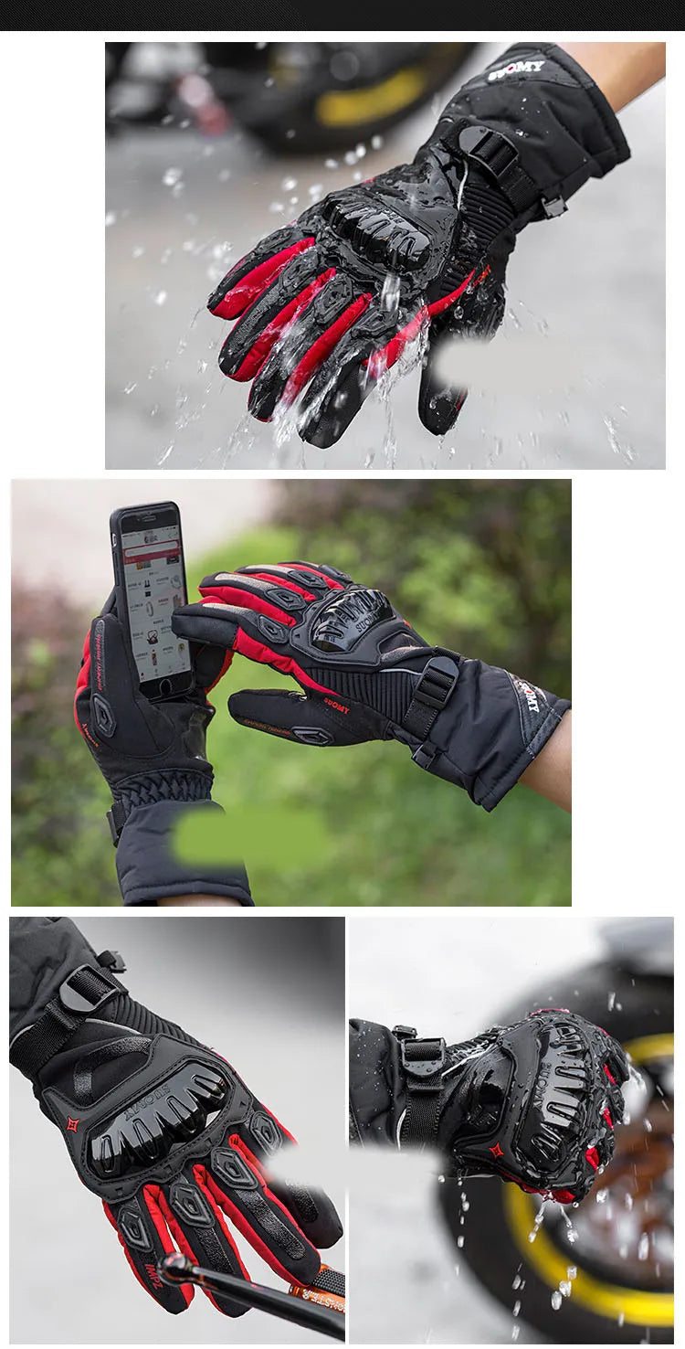 Motorcycle gloves 100% Waterproof windproof Winter warm Guantes Moto Luvas Touch Screen Motosiklet Eldiveni Protective