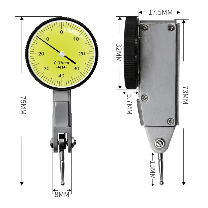 Digital Dial Indicator 0-12.7mm/0.5'' 0-25.4mm 0.01mm Mini Magnetic Base Holder Gauge Caliper Measuring Tools