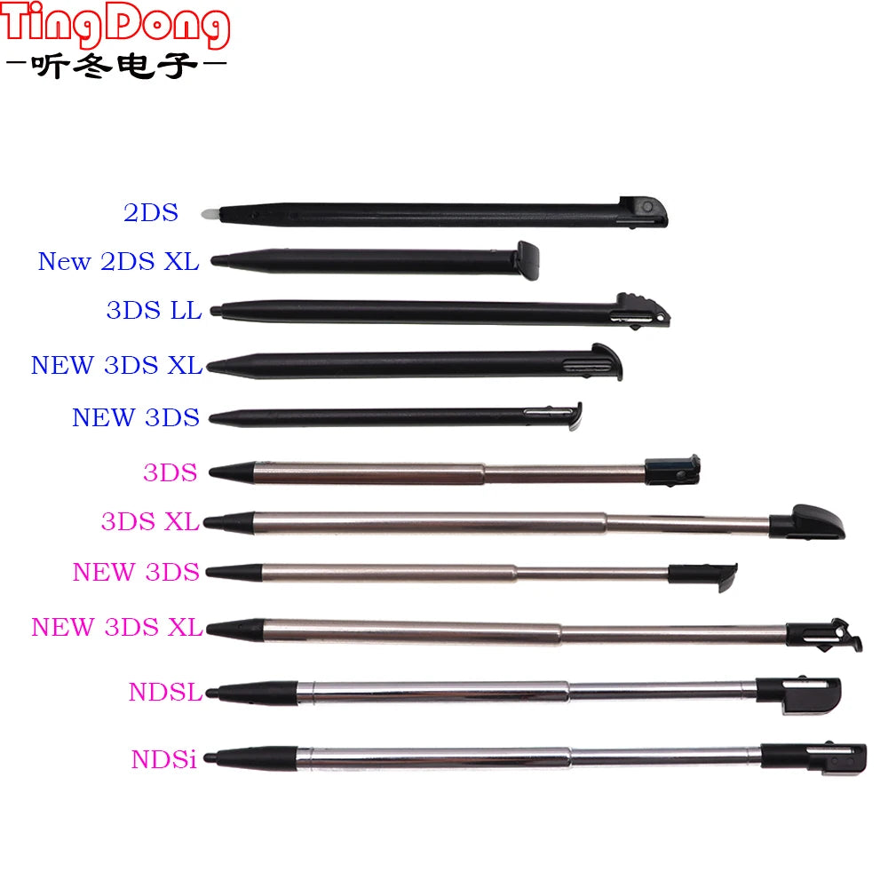 1pcs Metal Telescopic Stylus Plastic Stylus Touch Screen Pen for 2DS 3DS New 2DS LL XL New 3DS XL For NDSL DS Lite NDSi NDS Wii