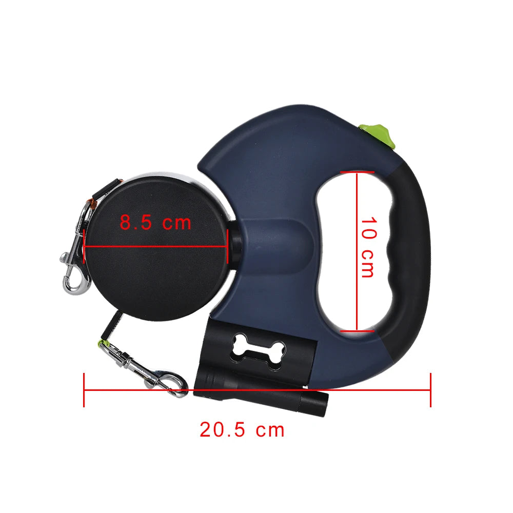 3m Retractable Dog Leash For Small Dogs Reflective Dual Pet Leash Lead 360 Swivel No Tangle Double Dog Walking Leash With Lights