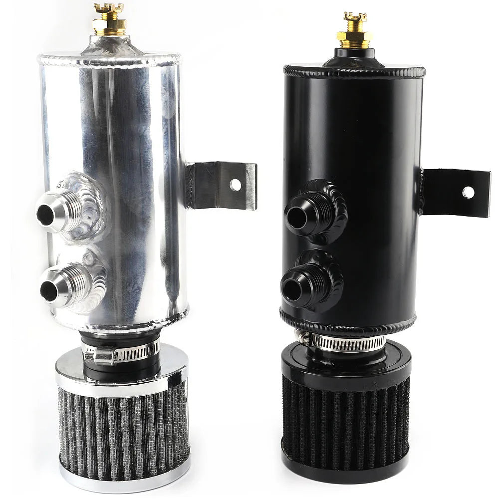 750ml Aluminum AN10 Oil Catch Can Exhaust Reservoir Tank with Breather Filter Baffled Kit Fuel Tank OCC-1011