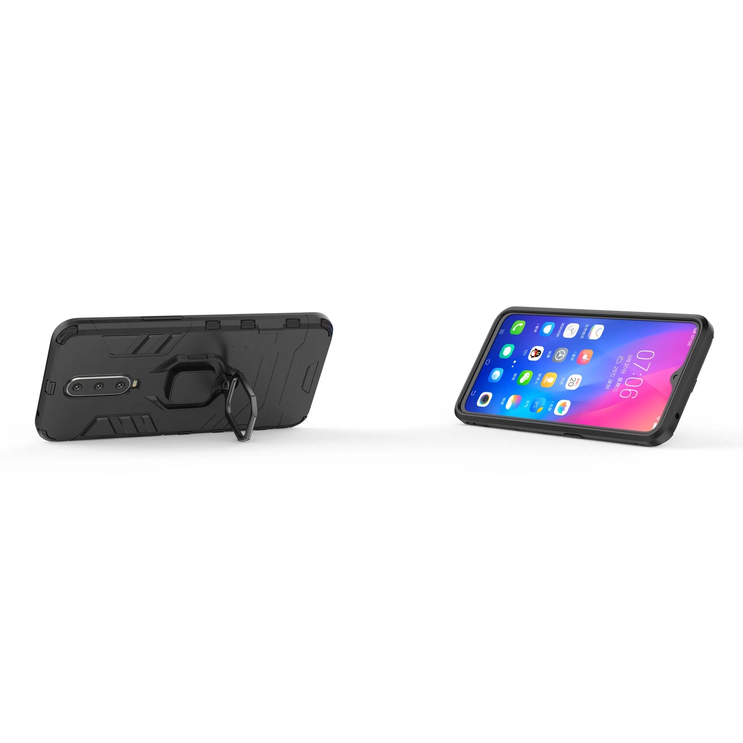 Luxury Armor For Xiaomi Pocophone F1 Case Shockproof PC+TPU Protective Back Cover For Poco F1 Case Magnetic Holder Ring Bracket