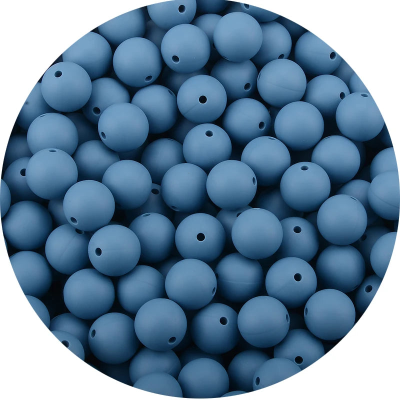 LOFCA 15mm 20pcs/lot Silicone Loose Beads Safe Teether Round Baby Teething Beads DIY Chewable Colorful Teething For Infant