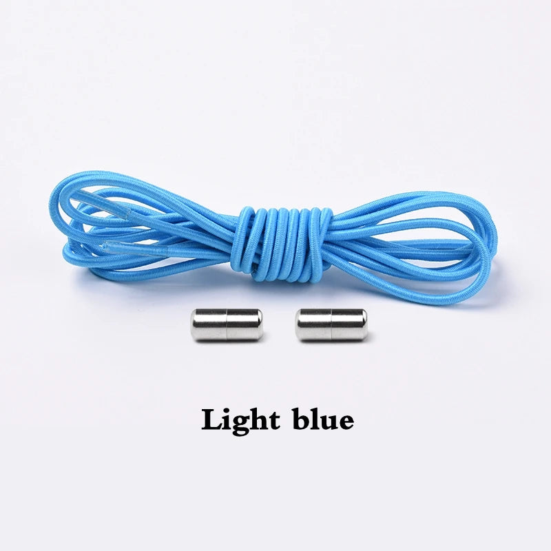 Elastic Laces Sneakers Round Shoelaces without ties Rubber No Tie Shoe laces Shoes Kids Adult Quick Shoe lace Rubber Bands