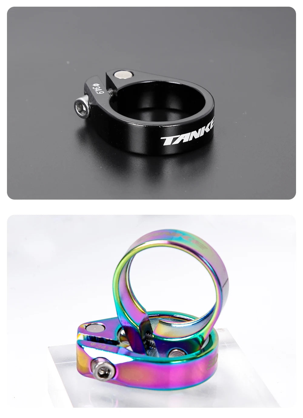 TANKE Seat Post Clamp MTB Road Bike 31.8 34.9mm Mountain Aluminum Alloy Ultralight Mountain Bicycle Seatpost Clamps Cycling Part