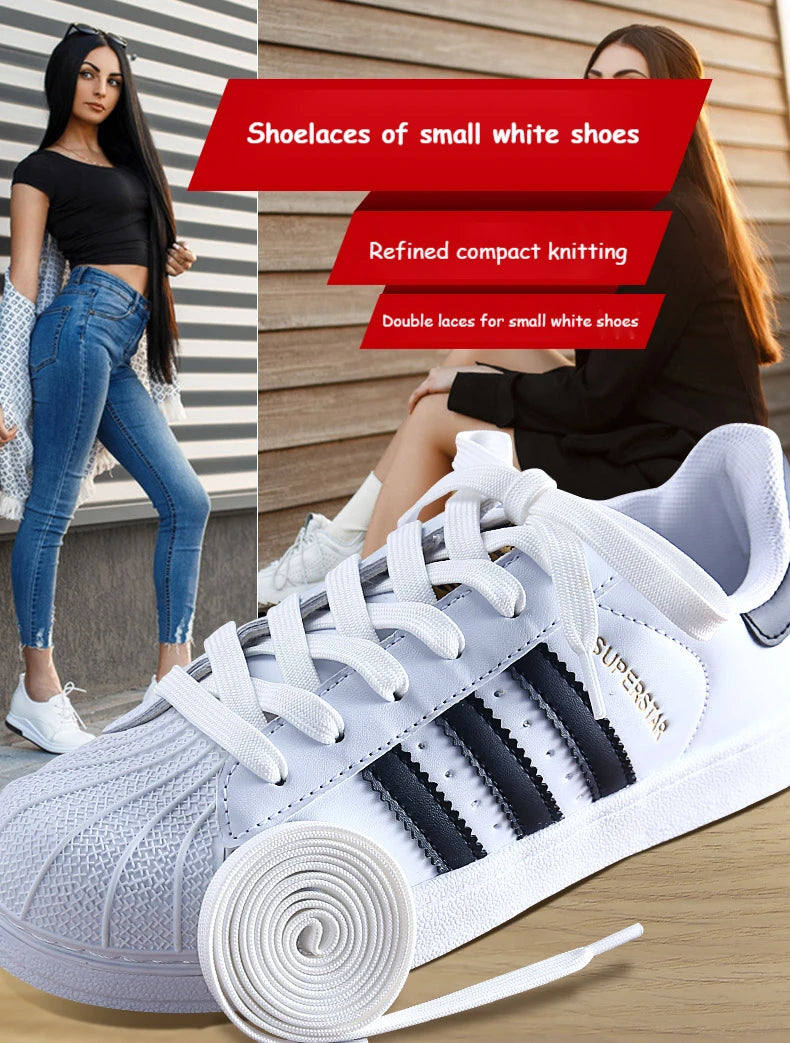 White Black Flat Shoelaces for Sneakers laces Shoe Strings Classic Shoe laces 70/90/100/120/140/160CM High-quality Shoelace