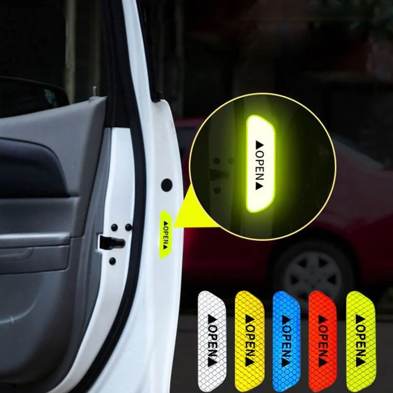 4PCS/set Car Reflective Strips Warning Stickers For Toyota Corolla Yaris Auris CHR Camry Prius RAV4 Highlander Car Door Stickers