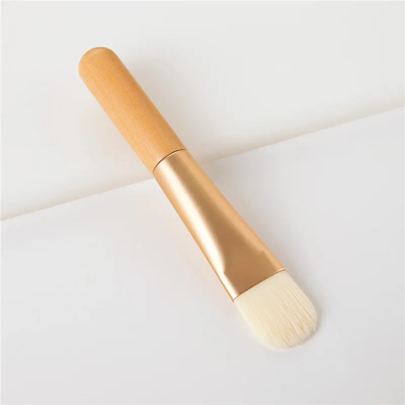 Ronshadow Single Portable Woonden Handle Mask Cream Makeup Brush Facial Face Skin Care Make up Tool