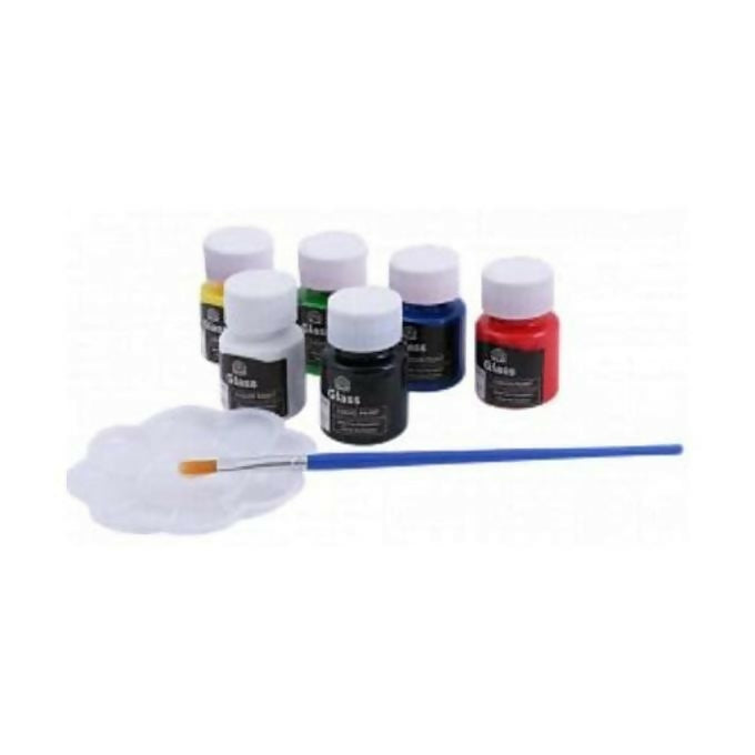 6pcs 25ml Acrylic Paint + 1 Brush & Palette Students DIY Drawing Craft Fabric