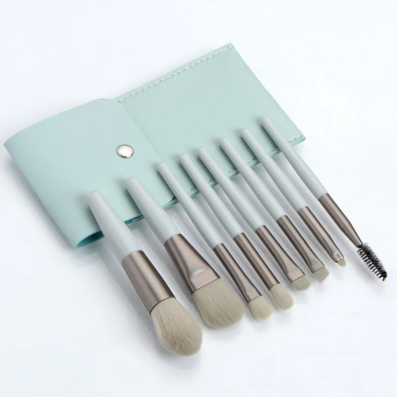 Ronshadow 8Pcs Professional Mini Makeup Brushes Set  Blush Foundation Powder Make Up Brush Tools Kit