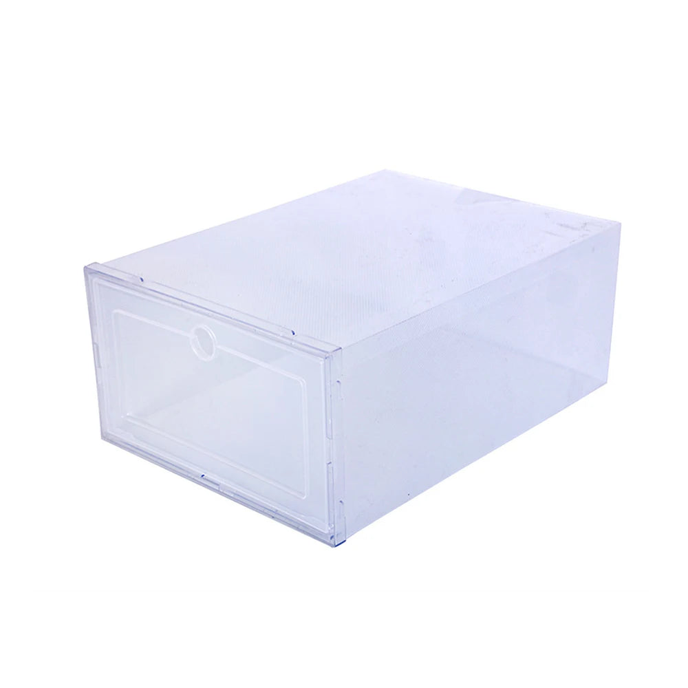 6 Pack Transparent shoe box shoes organizers thickened foldable Dustproof storage box Stackable combined shoe cabinet Sale
