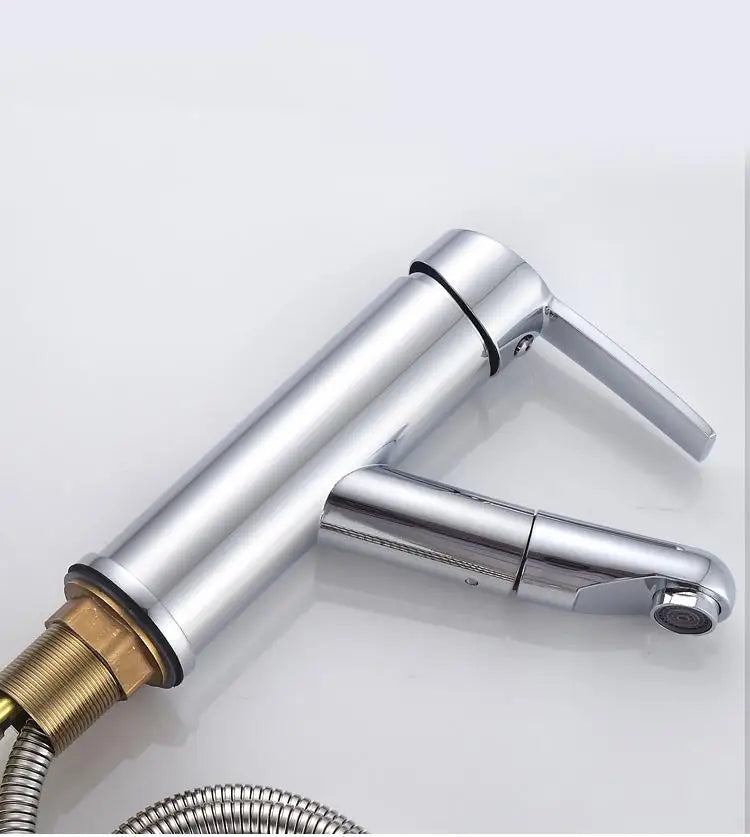 Single Handle Pull-out Bathroom Basin Faucet Hot and Cold Water Countertop Installation Faucet  Water Mode