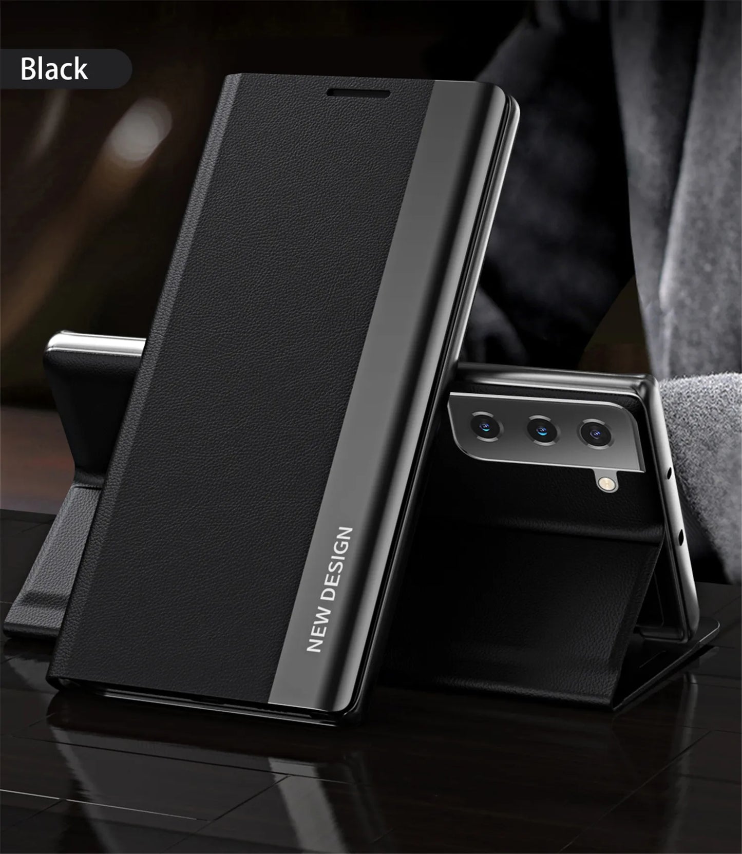 Luxury Leather Flip Case For Samsung Galaxy S25 Edge S24 S23 S22 S21 S20 Ultra S10 Plus S23 S21 S24 FE Note 20 Ultra Stand Cover