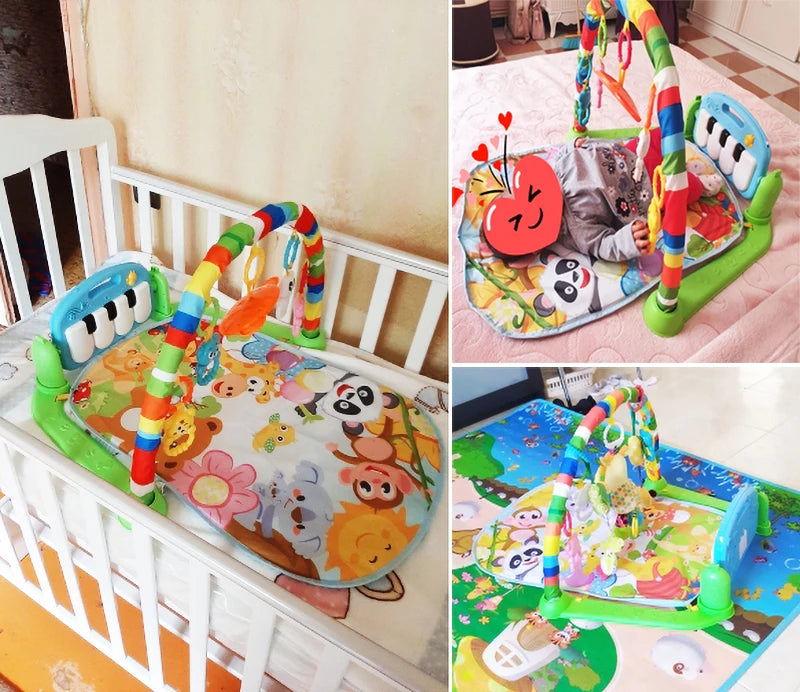 Musical Baby Activity Gym Rack Play Mat Kid Rug Puzzle Mat Carpet Piano Keyboard Infant Playmat Crawling Game Pad Baby Toy Gift