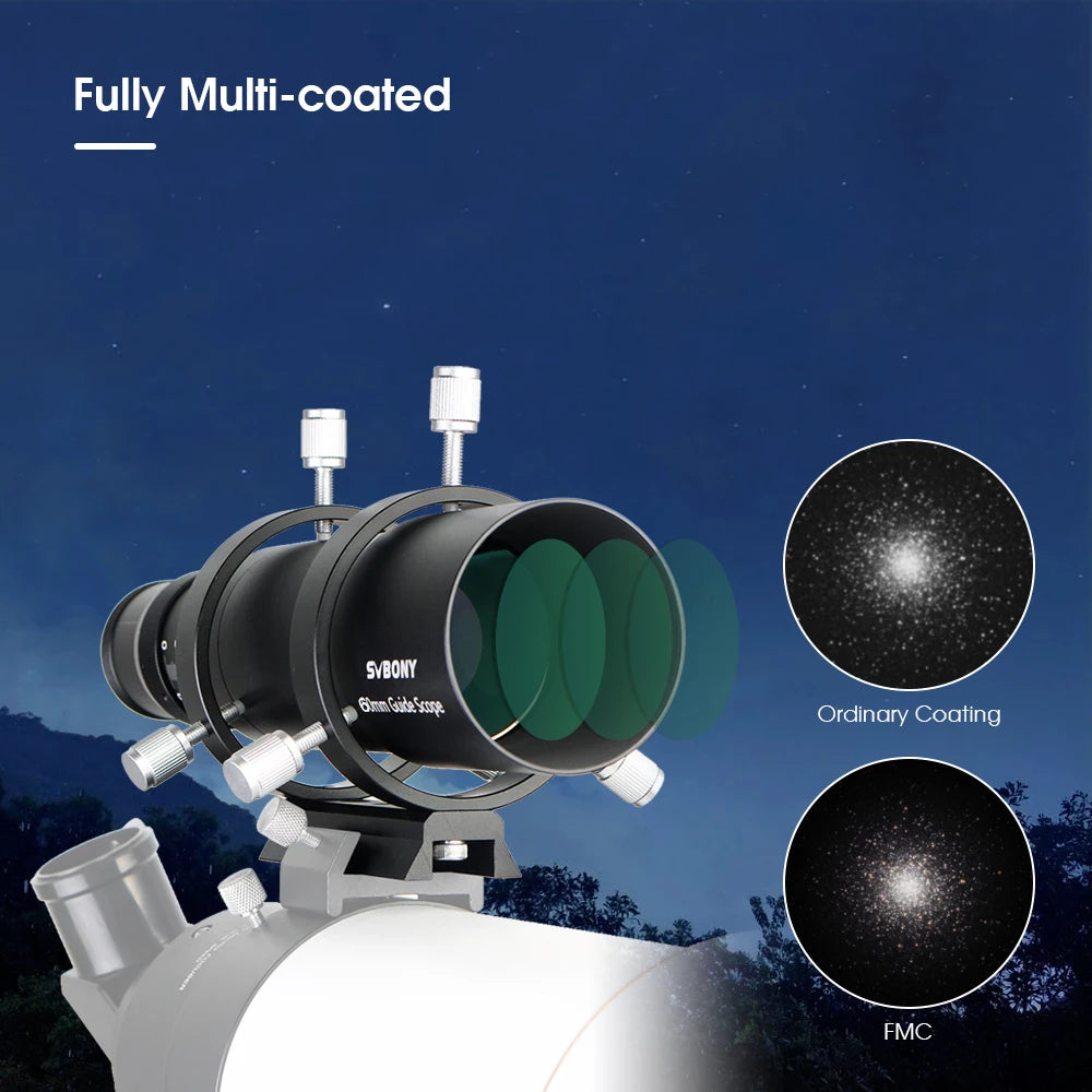 SVBONY Telescope Guide Scope 50mm/190 ,60mm/240mm,Compact Deluxe Guide Scope w/1.25" Double Helical Focuse SV106