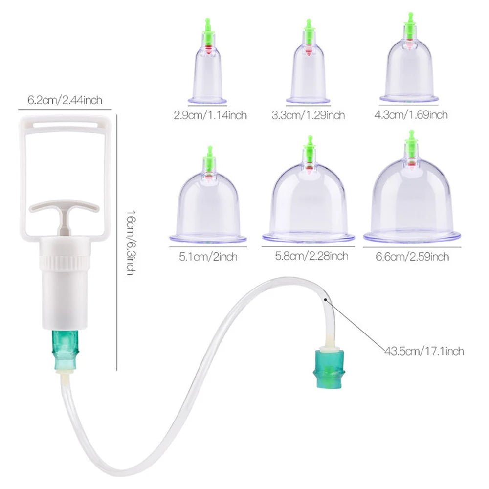 Cupping Massage Cups Therapy Sets Hijama Chinese Acupoint with Vacuum Pump for Body Back Massage Pain Relief Physical Therapy