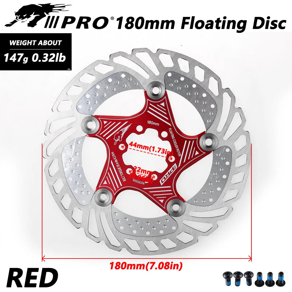 IIIPRO MTB Cooling Disc Brake Heat Dissipation  6 Inch 140/160/180/203mm Rotor Down Hill Floating Bicycle Brake Rotor