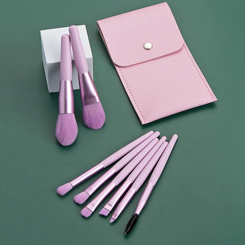 Ronshadow 8Pcs Professional Mini Makeup Brushes Set  Blush Foundation Powder Make Up Brush Tools Kit