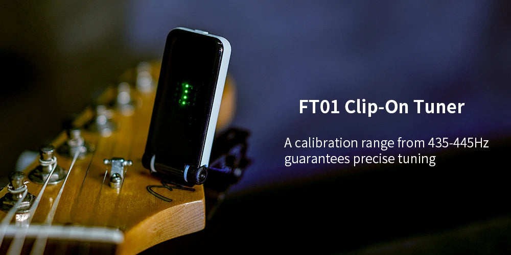 FLAMMA FT01 Clip-on Tuner for Electric Acoustic Guitar Bass Ukeleles All Instruments Christmas Gift