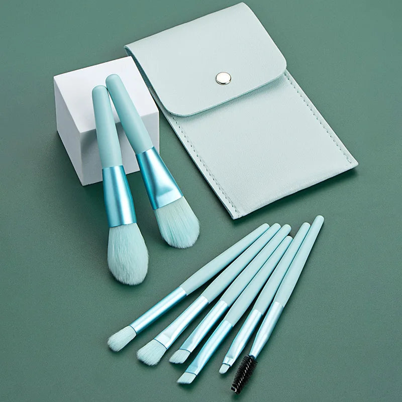 Ronshadow 8Pcs Professional Mini Makeup Brushes Set  Blush Foundation Powder Make Up Brush Tools Kit