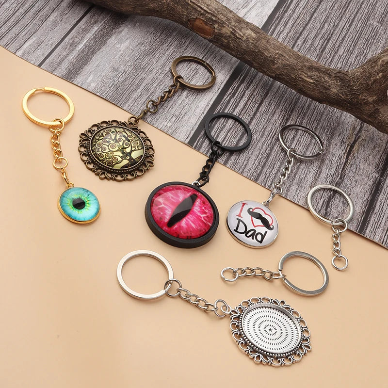 10pcs/lot Flat Key Chain Key Ring Keychain Long Round Split Keyrings Keychain For Jewelry Making  Accessories Wholesale