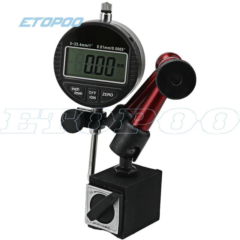 Digital Dial Indicator 0-12.7mm/0.5'' 0-25.4mm 0.01mm Mini Magnetic Base Holder Gauge Caliper Measuring Tools