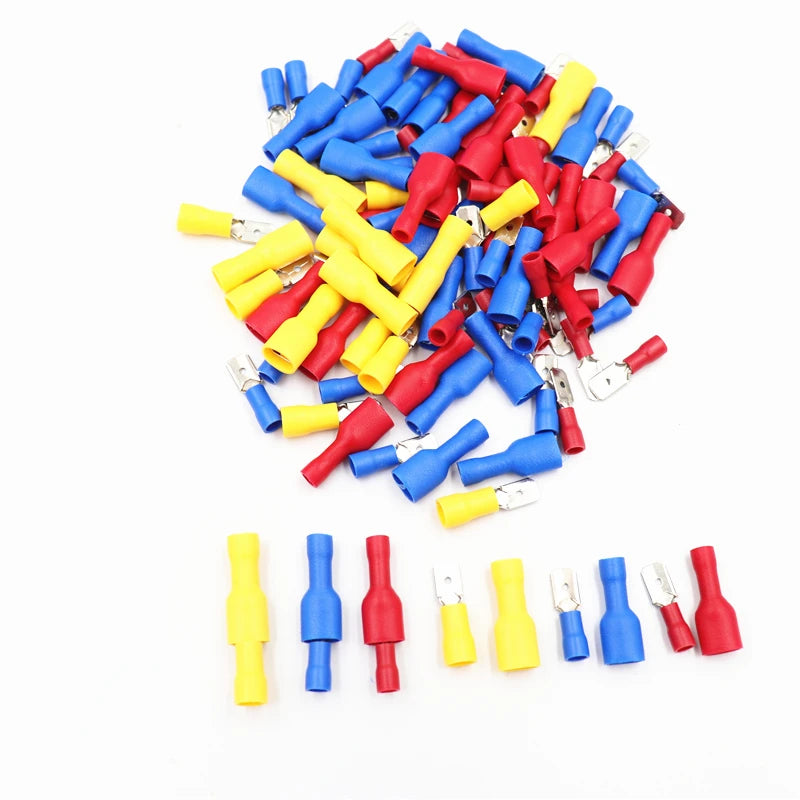 50pcs connection terminal cold-pressed terminal block terminals for   wire cable crimping kit  wire connector FDFD MDD