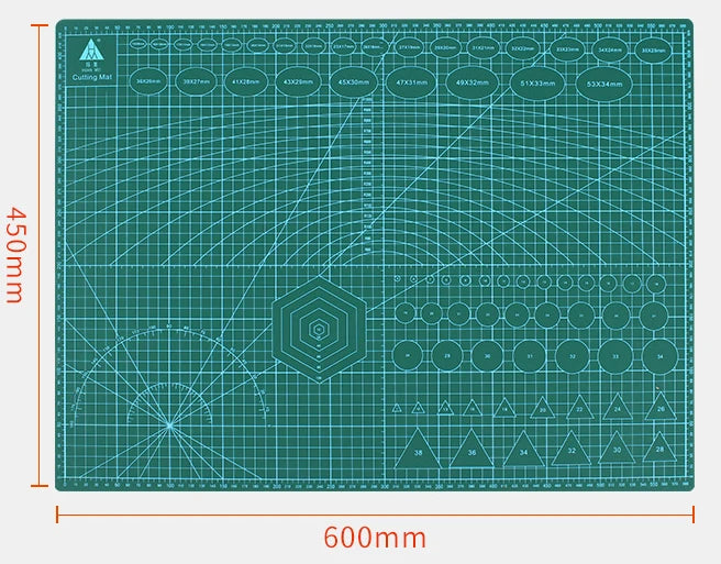 A2 Cutting Board Grid Line Self-healing Cutting Board Craft Card Multicolor Double-sided Desktop Manual Cutting Pad 60 * 45cm