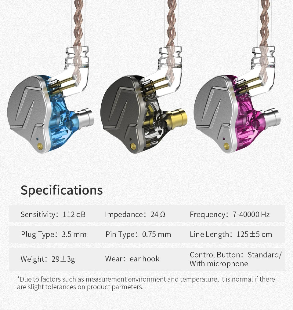 KZ ZSN PRO 1BA 1DD Hybrid Drive In Ear Earphones HIFI Metal Bass Earbud Sport Music Headset Replaceable Cable ZS10 PRO ZSX ZSTX