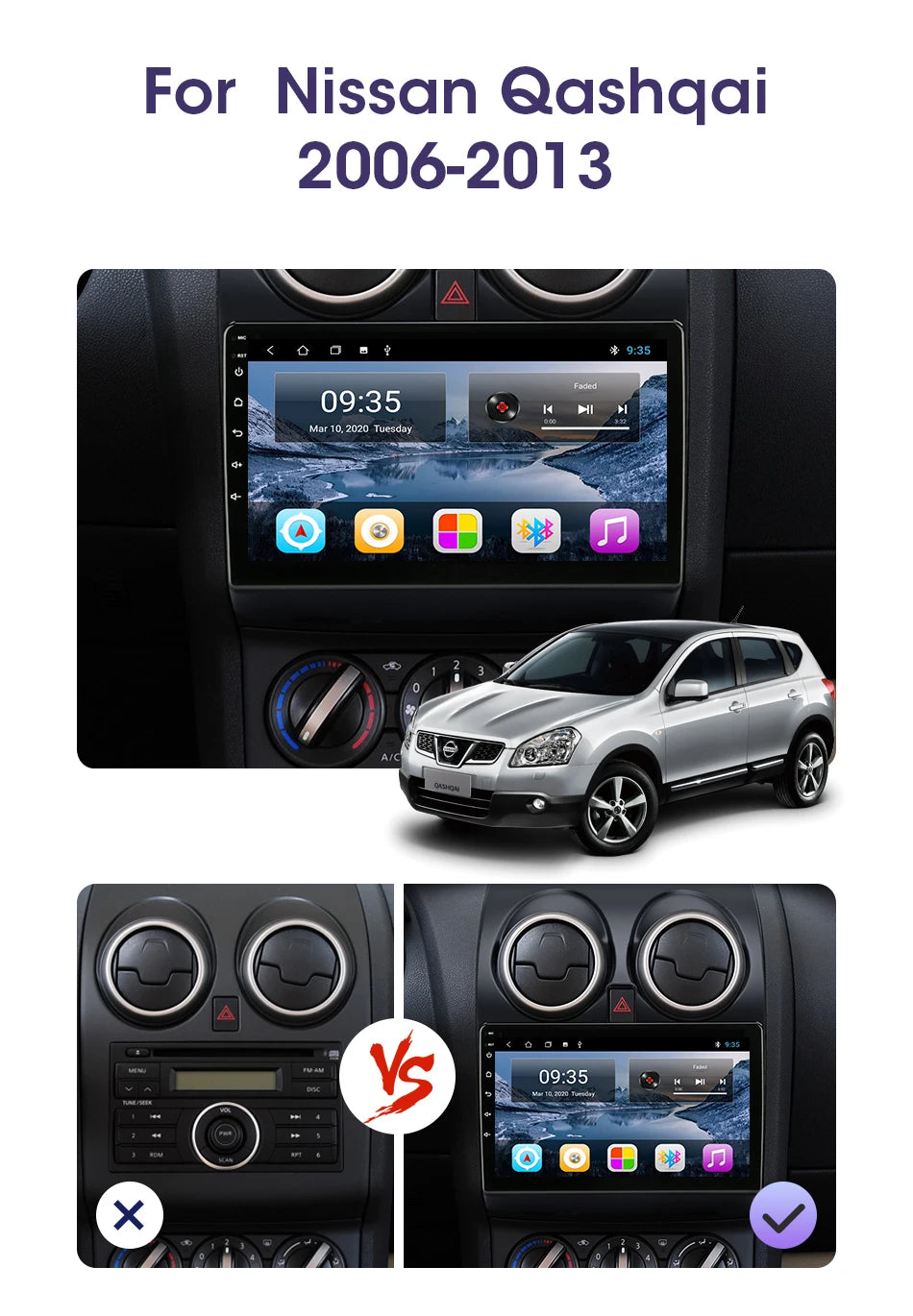 Srnubi Car Radio 2 Din Android 12 Auto Carplay Universal 7" 9" Multimedia Player for Nissan Honda Toyota Lada Volkswagen Hyundai
