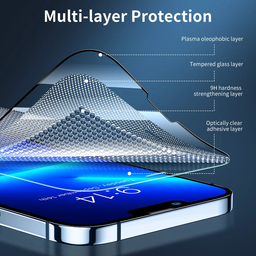 SmartDevil for iPhone 14 11 Full Cover Tempered Glass for iPhone 13 Pro Max 12 mini 7 8 X XS XR SE 3 2020 Screen Protector HD