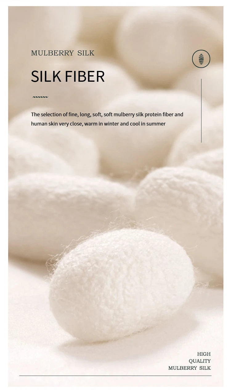 Natural Silk Quilt Mulberry Silk Quilt for Summer Winter Duvet King Queen Twin Size Bedding Handmade Pure Color Students Quilt