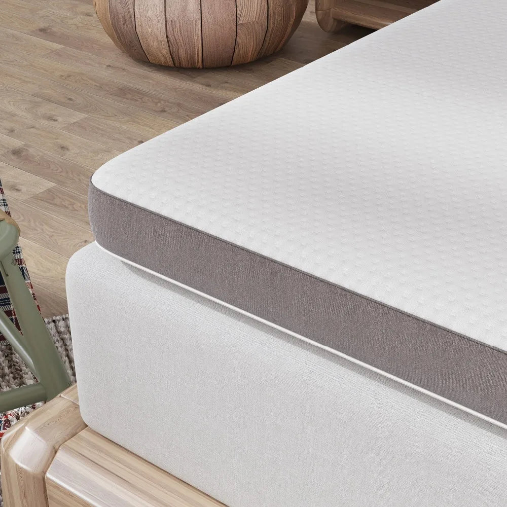 Premium Memory Foam Mattress Toppers with Zipper Bamboo Cover Soft Gel Foam Bed King Queen Twin FUll Size Mattress Help Sleep