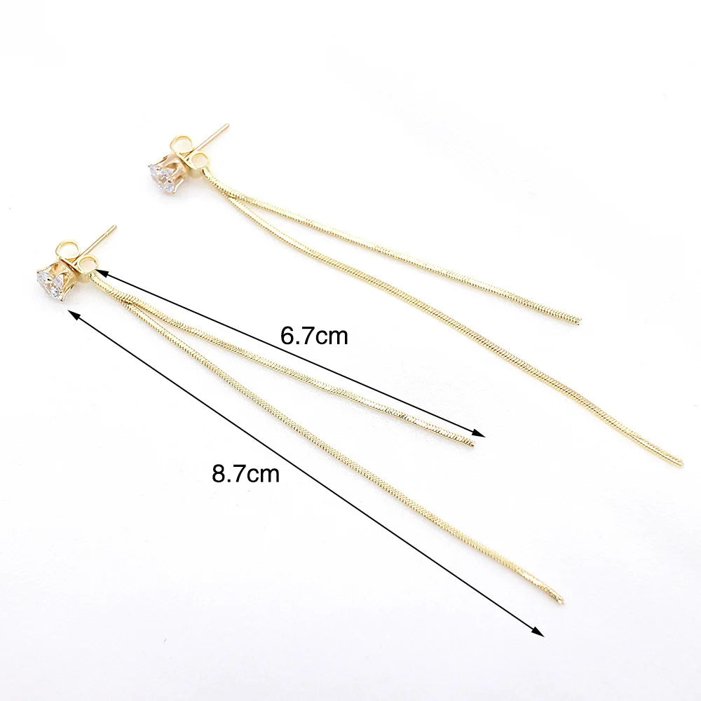 Elegant Long Crystal Tassel Dangle Earrings for Women: Wedding, Gift, Fashion