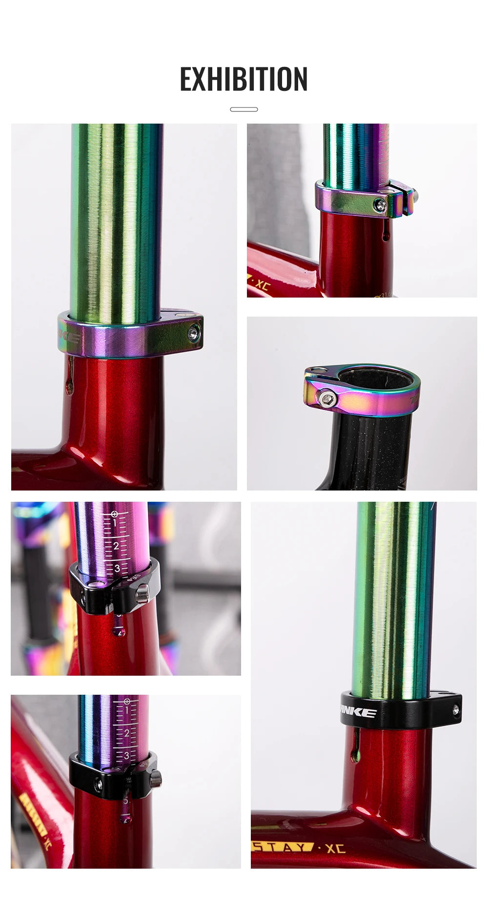 TANKE Seat Post Clamp MTB Road Bike 31.8 34.9mm Mountain Aluminum Alloy Ultralight Mountain Bicycle Seatpost Clamps Cycling Part