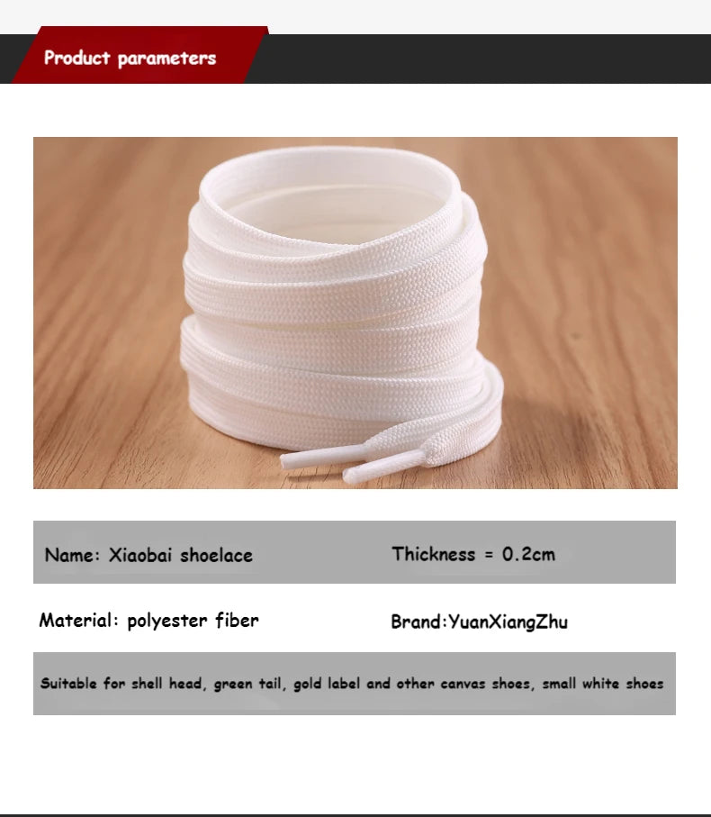 White Black Flat Shoelaces for Sneakers laces Shoe Strings Classic Shoe laces 70/90/100/120/140/160CM High-quality Shoelace