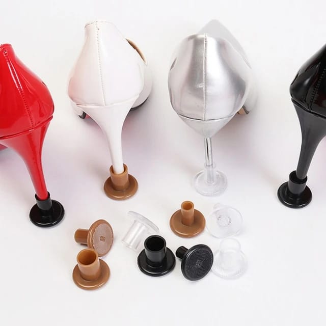 Heel Caps, High Heel Protectors, Heel Repair Caps, Rubber Heel Stoppers Covers to Reduce Noise, Protect Heels from Grass, Bricks