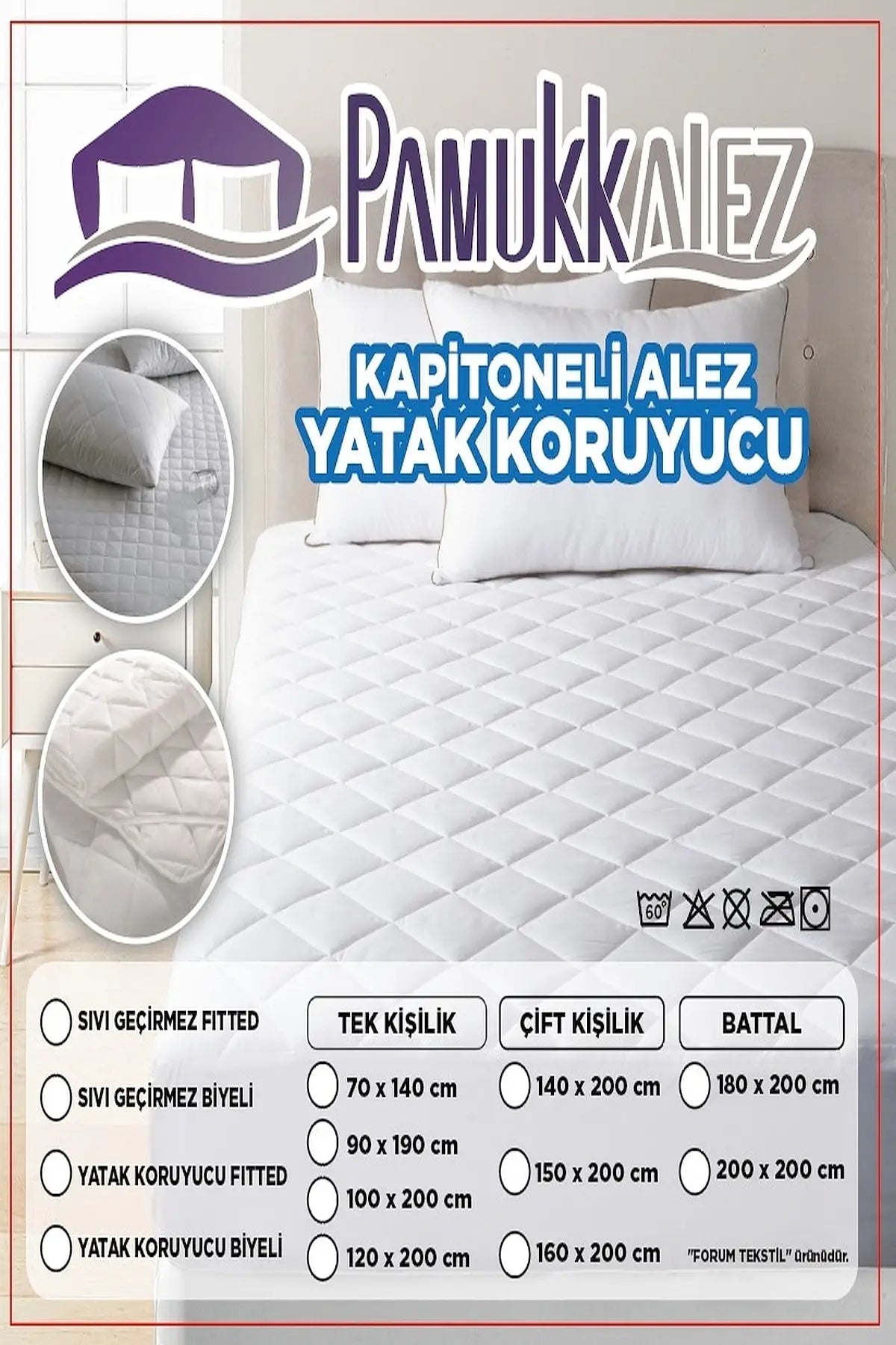 Quilted Fitted Water Liquid Waterproof Mattress Protector Mattress Pad 100 cm x 200 cm