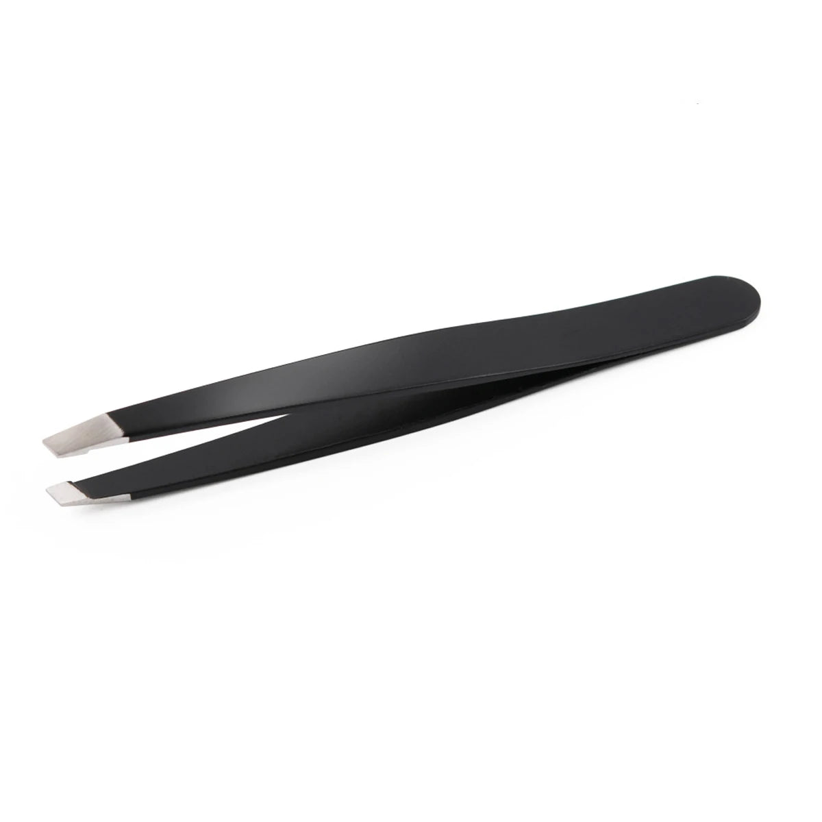 Tweezers Stainless Steel Eyebrow Tweezers Hair Removal Slanted Black Tip Point Face Harmless Beauty False Eyelashes Makeup Tools