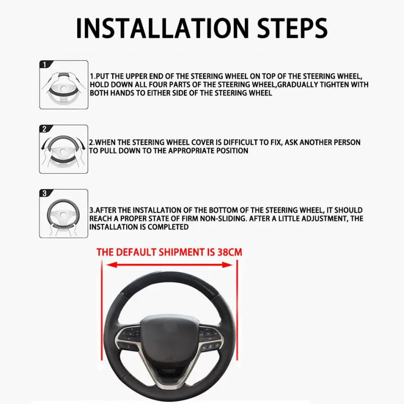 All Season Car Steering Wheel Cover Anti-Slip Durable Wheel Protector Universal Fit For Car Truck SUV