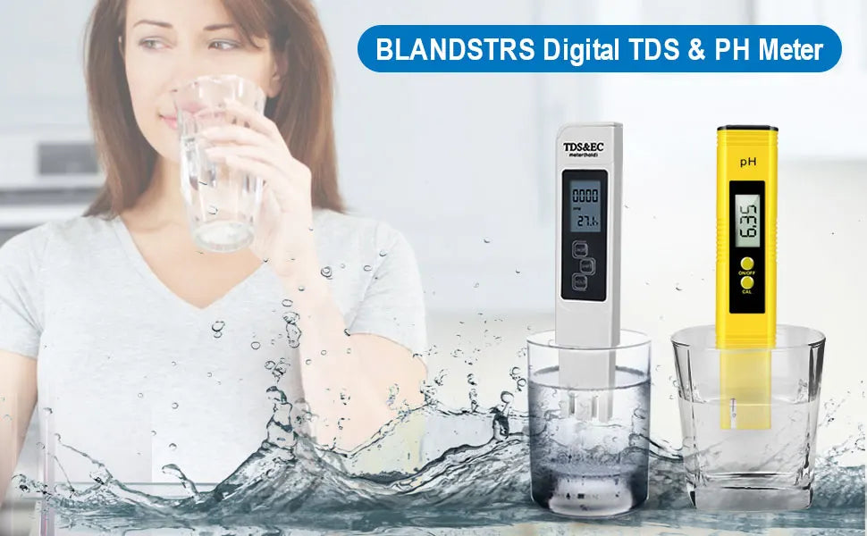 TDS Meter Digital Water Tester High Accuracy Digital 0-14 PH Meter Tester 0-9990ppm TDS&EC LCD Water Purity PPM Aquarium Filter