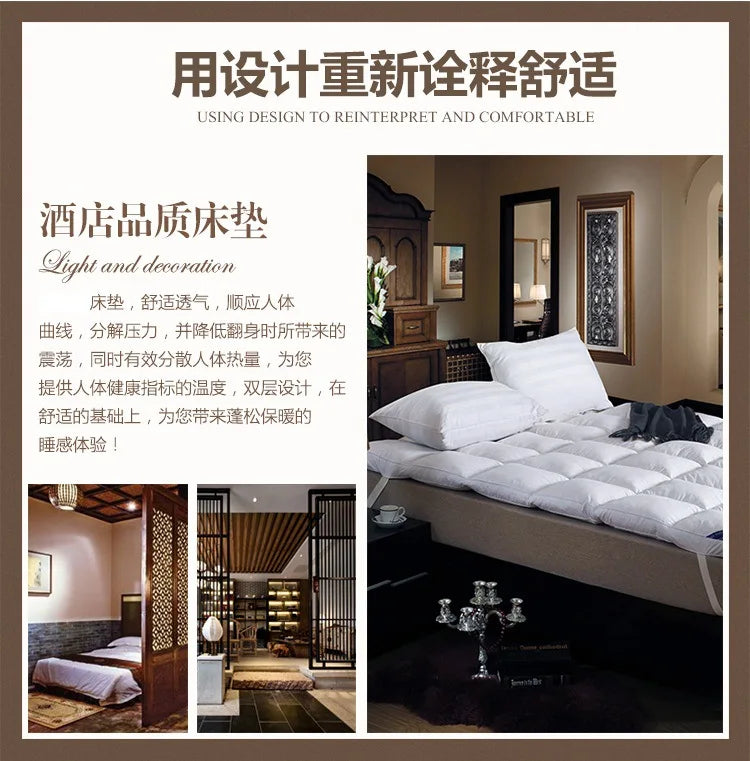10cm Thick Feather Velvet Fiber Filled Mattress Non-slip Fixed Single And Double Can Be Customized Tatami