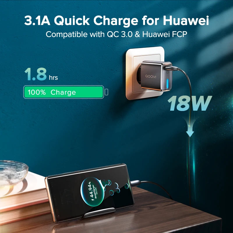 QOOVI 3A USB Wall Charger 18W Quick Charge 3.0 QC Fast Charging Adapter Mobile Phone Charger For iPhone Samsung S10 Xiaomi Redmi